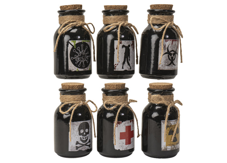 Apothecary Bottles Set of 6 - 4 - JPs Horror Collection