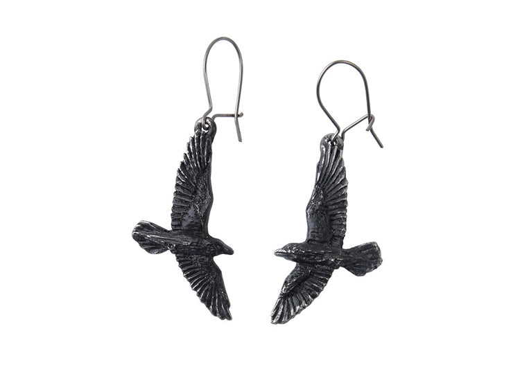 Black Raven Earrings 1 - JPs Horror Collection