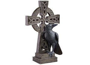 Celtic Cross Raven Statue 1 - JP's Horror Collection