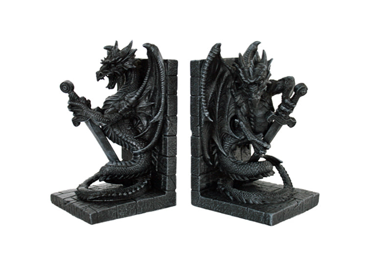 Dragon With Sword Bookends