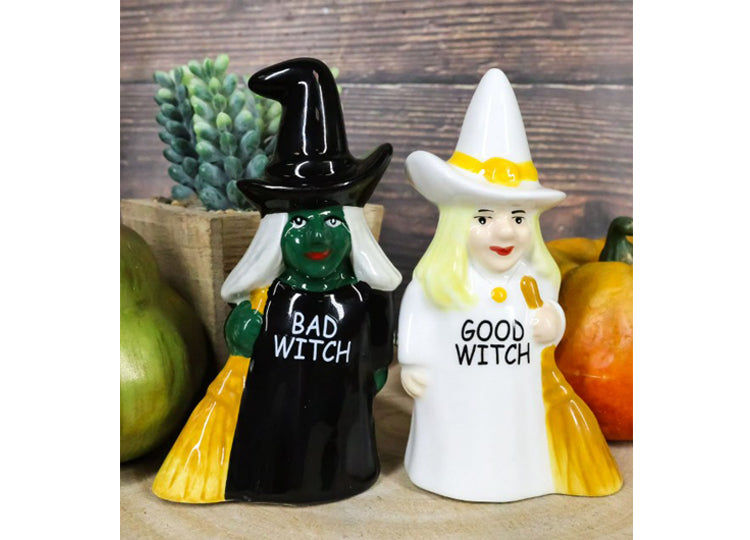 Good Witch Bad Witch Salt and Pepper Shakers 7 - JPs Horror Collection