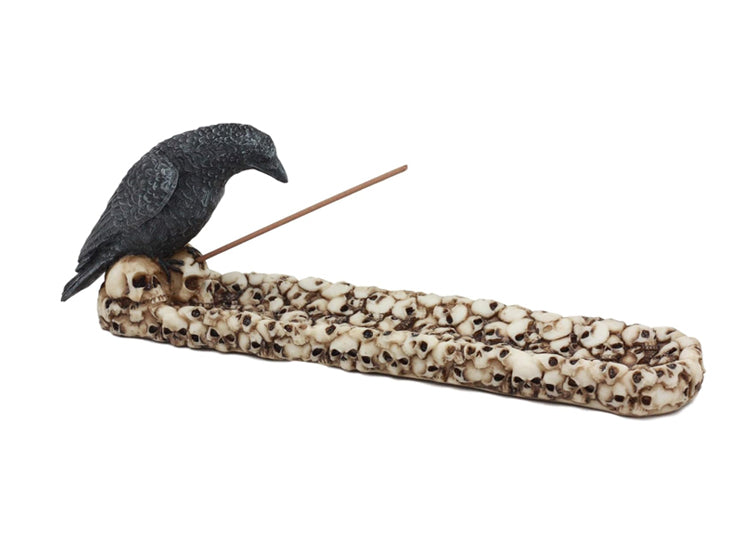 Raven on Skulls Incense Burner 1 - JPs Horror Collection