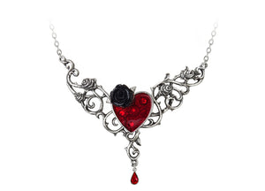 The Blood Rose Heart Pendant Necklace 1 - JPs Horror Collection