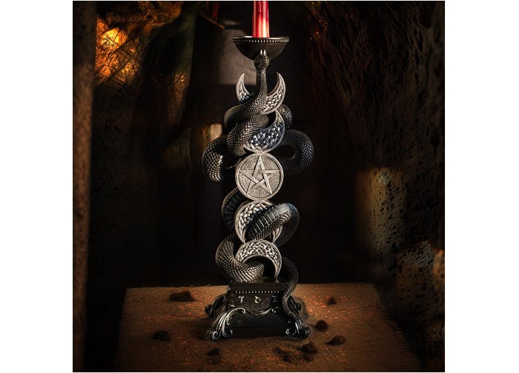 Triple Moon with Snake Candleholder 7 - JP's Horror Collection