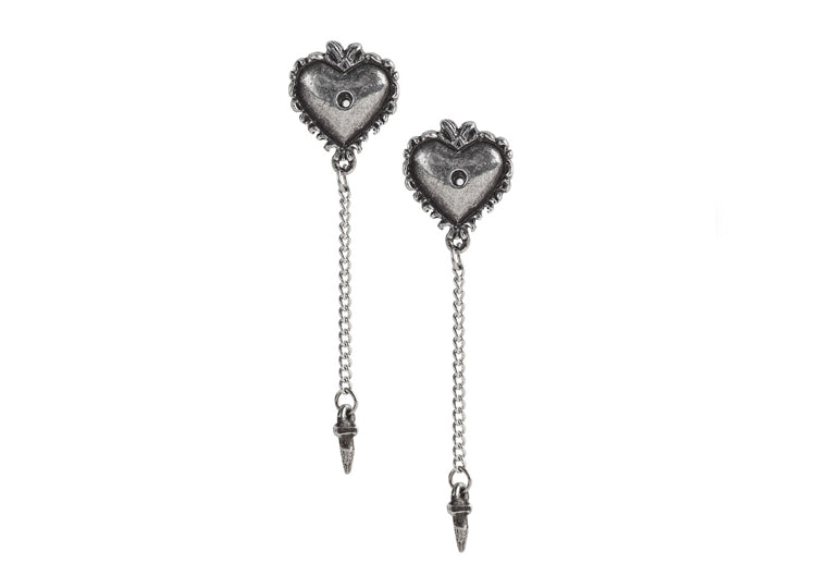 Witches Heart Studs Earrings
