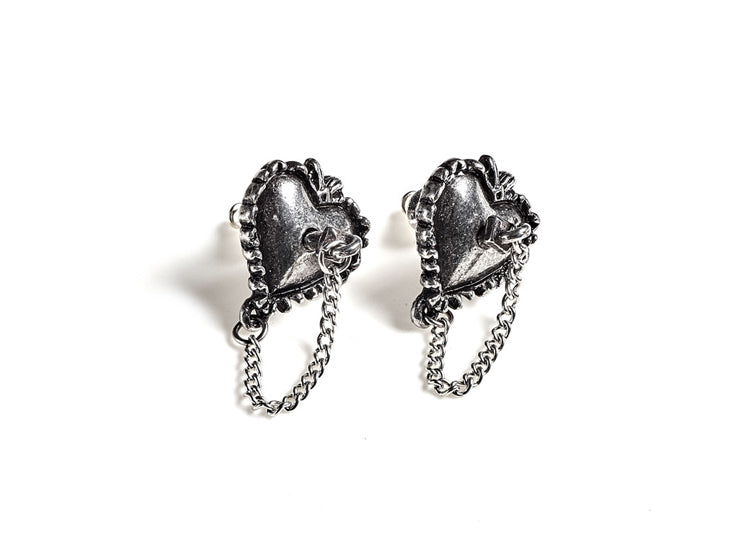 Witches Heart Studs Earrings