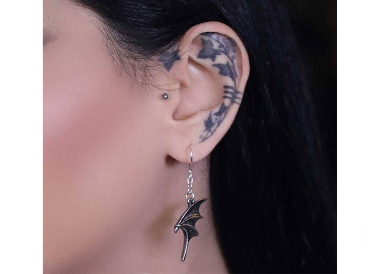 Alchemy England A Night With Goethe Droppers – Gothic Raven Skull Earrings - JP's Horror