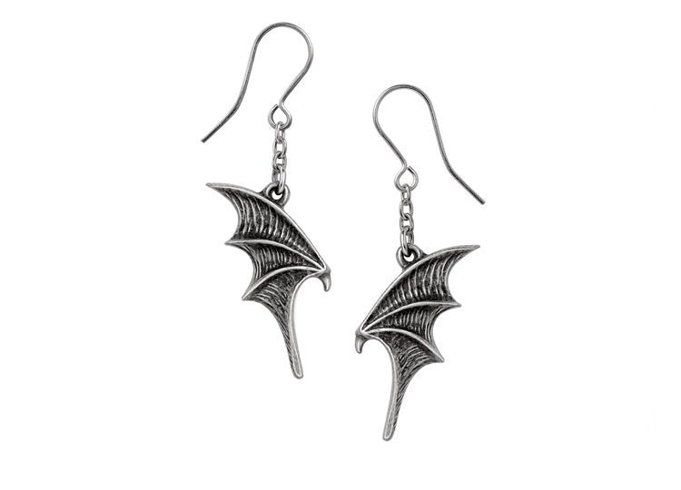 Alchemy England A Night With Goethe Droppers – Gothic Raven Skull Earrings - JP's Horror