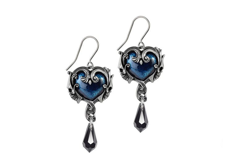 Alchemy England Affaire Du Coeur Earrings - Gothic Heart Drop Earrings - JP's Horror