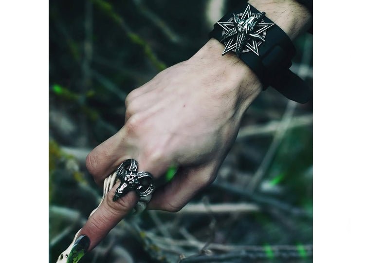 Alchemy England Baphomet Ring Gothic Occult Fine English Pewter Ring - JP's Horror