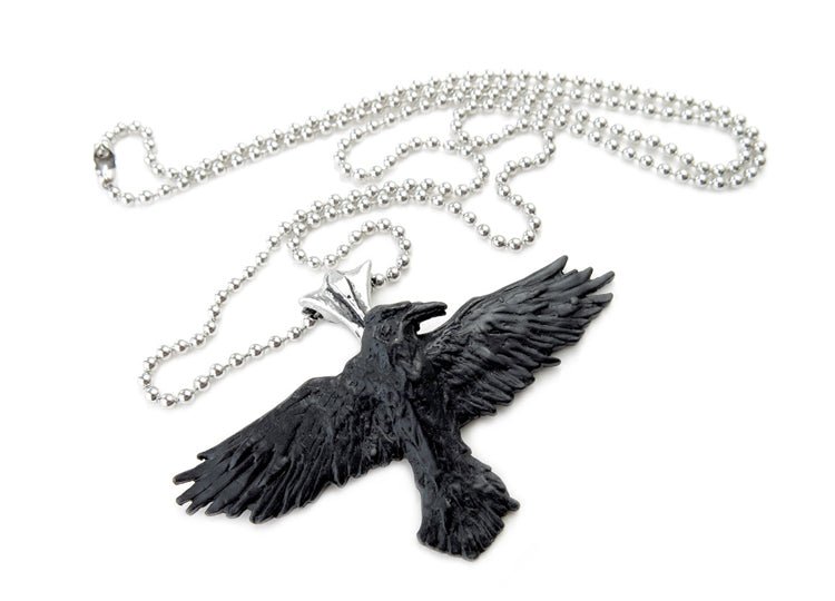 Alchemy England Black Raven Pendant Necklace Gothic Raven Necklace - JP's Horror