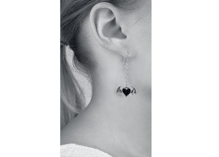 Alchemy England Blacksoul Droppers – Gothic Black Rose Drop Earrings - JP's Horror