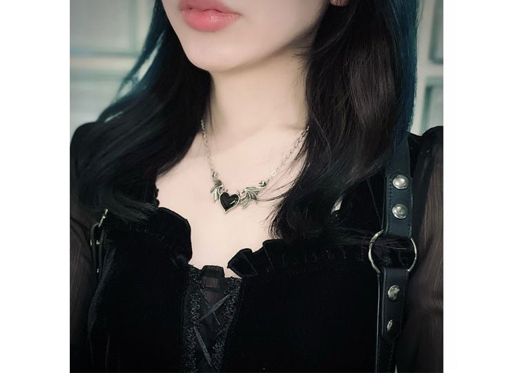 Alchemy England Blacksoul Necklace Gothic Black Rose Pendant Necklace - JP's Horror