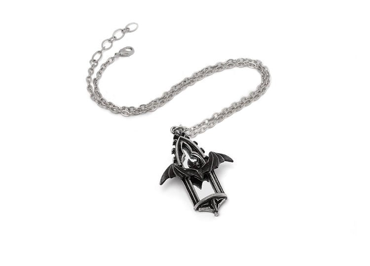 Alchemy England Call of the Undead Pendant Gothic Bat Mirror Necklace - JP's Horror