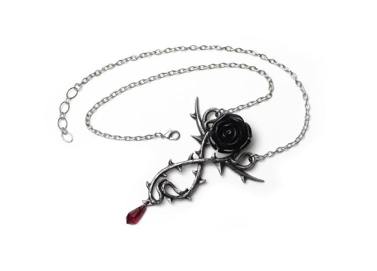 Alchemy England Carpathian Rose Necklace Gothic Black Rose Statement Necklace - JP's Horror