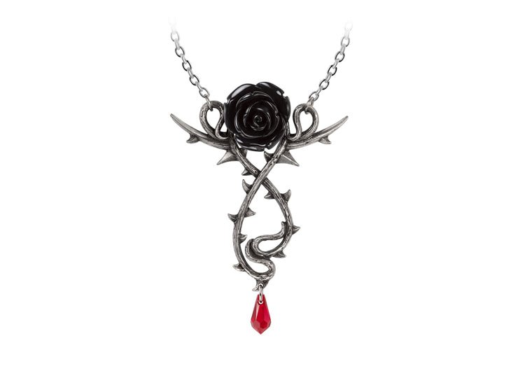 Alchemy England Carpathian Rose Necklace Gothic Black Rose Statement Necklace - JP's Horror