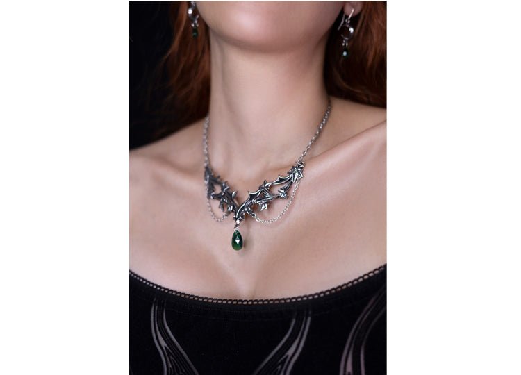 Alchemy England Churchyard Necklace Gothic Ivy Crystal Statement Necklace - JP's Horror