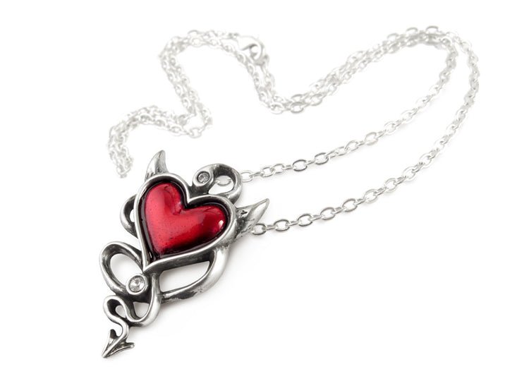 Alchemy England Devil Heart Pendant Necklace Gothic Red Heart Necklace - JP's Horror