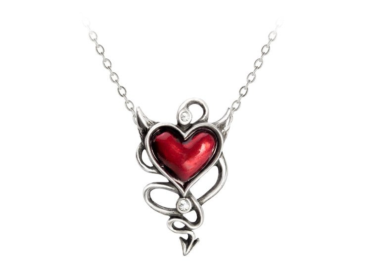 Alchemy England Devil Heart Pendant Necklace Gothic Red Heart Necklace - JP's Horror