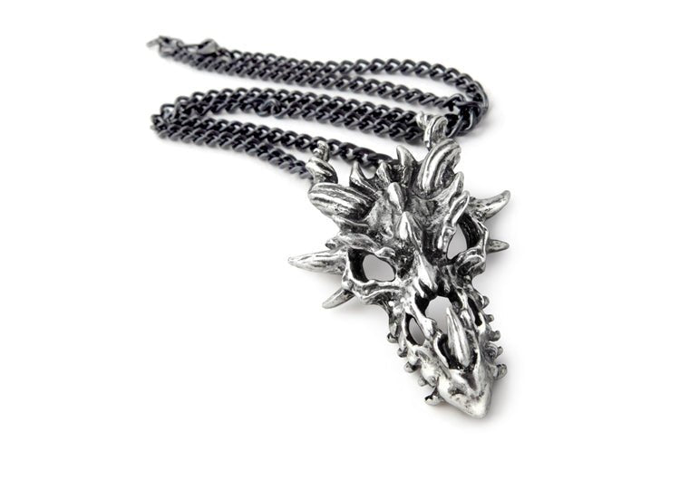 Alchemy England Dragon Skull Necklace Gothic Dragon Pendant Necklace - JP's Horror