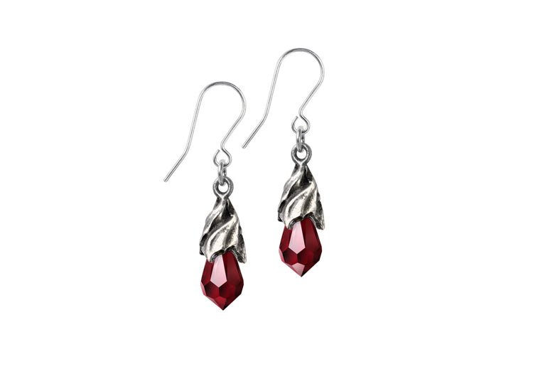 Alchemy England Empyrean Tear Earrings Red Gothic Crystal Drop Earrings - JP's Horror