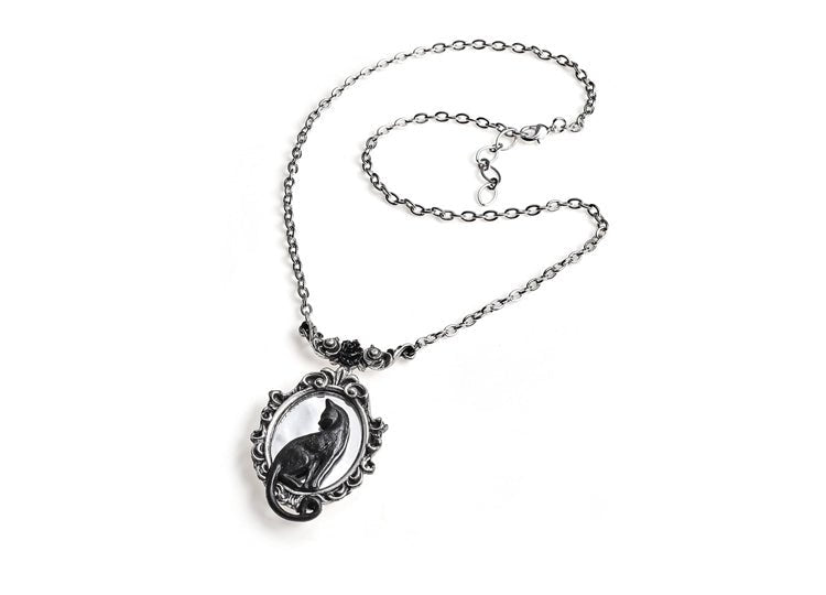 Alchemy England Feline Felicity Necklace Gothic Black Cat Pendant Necklace - JP's Horror