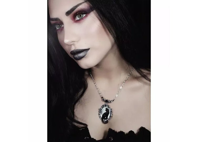 Alchemy England Feline Felicity Necklace Gothic Black Cat Pendant Necklace - JP's Horror