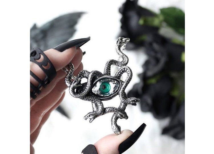 Alchemy England Gorgon’s Eye Necklace Gothic Medusa Snake Pendant - JP's Horror