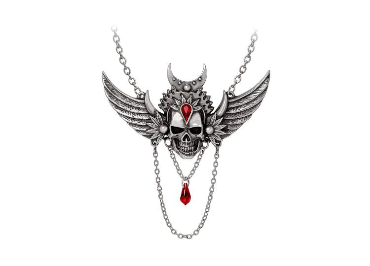 Alchemy England Immortal Ayesha Necklace Gothic Winged Skull Statement Necklace - JP's Horror