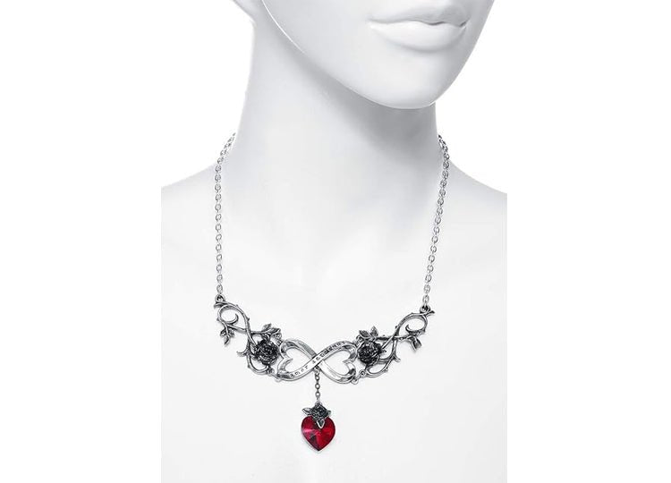 Alchemy England Infinite Love Necklace Gothic Black Rose Heart Necklace - JP's Horror