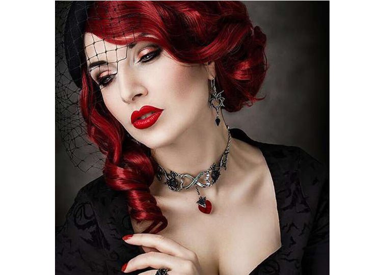 Alchemy England Infinite Love Necklace Gothic Black Rose Heart Necklace - JP's Horror