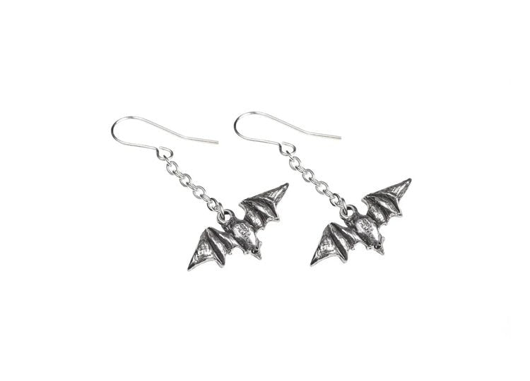 Alchemy England Kiss The Night Earrings Gothic Bat Drop Earrings - JP's Horror