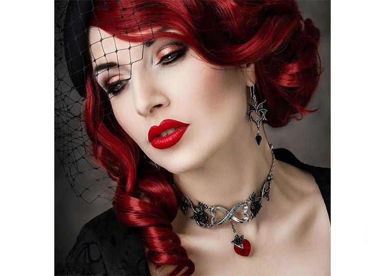 Alchemy England Love Bats Earrings Gothic Bat Heart Drop Earrings - JP's Horror