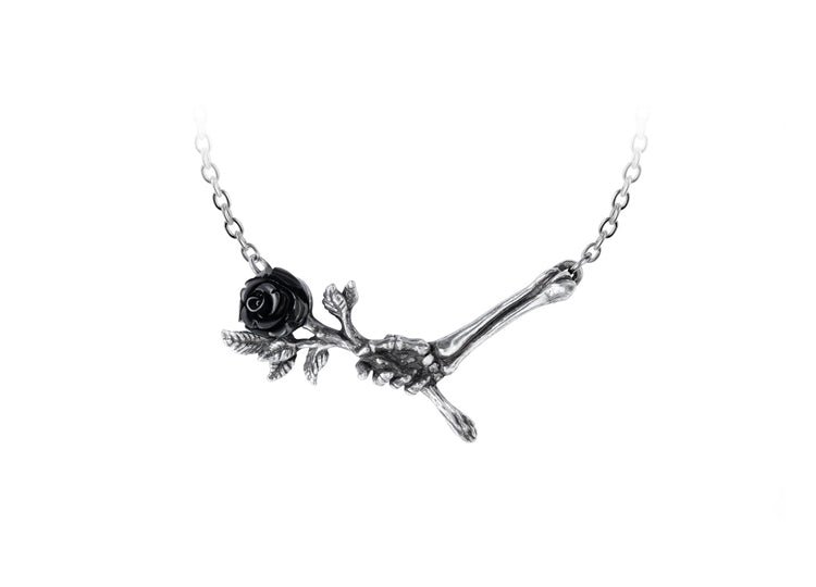 Alchemy England Love Never Dies Necklace Gothic Skull Rose Heart Necklace - JP's Horror