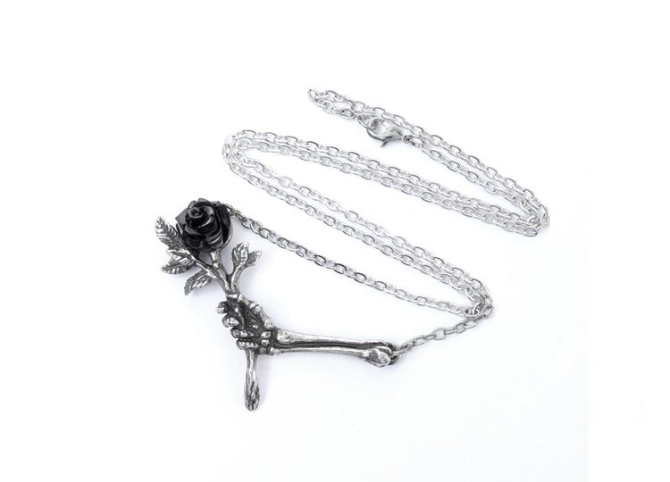 Alchemy England Love Never Dies Necklace Gothic Skull Rose Heart Necklace - JP's Horror