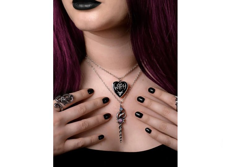 Alchemy England Lunacorn Wand Pendant Unicorn Moon Necklace - JP's Horror