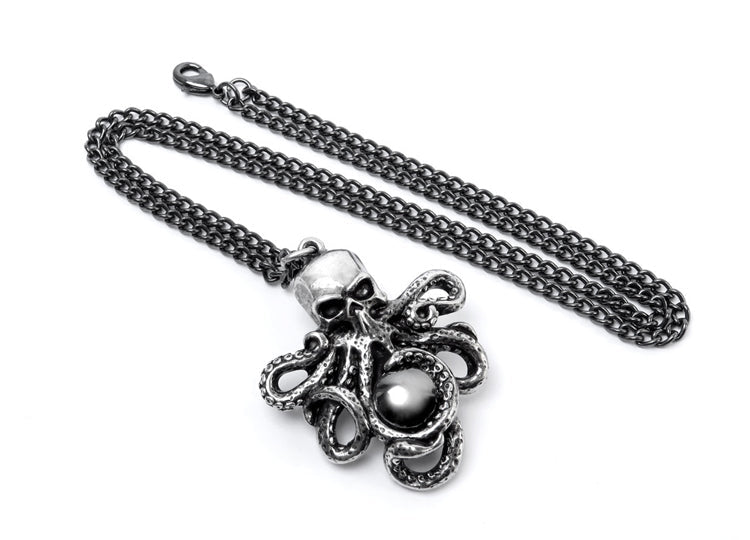 Alchemy England Mammon of the Deep Necklace Gothic Octopus Skull Pendant - JP's Horror
