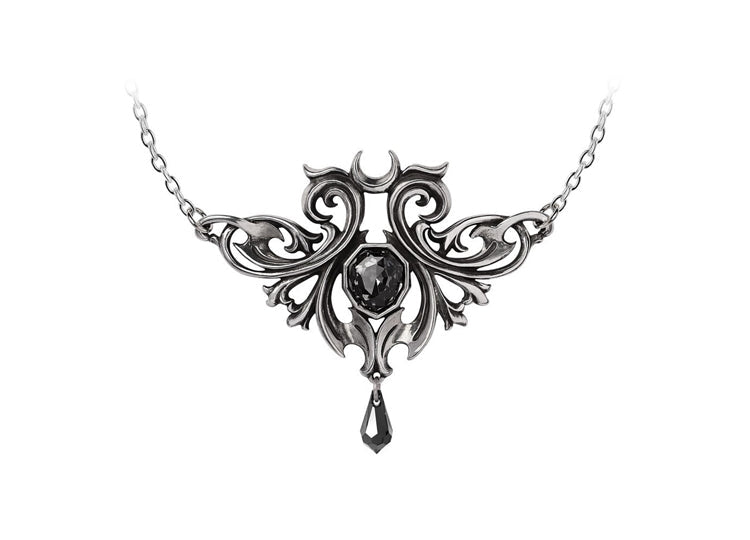 Alchemy England Midnight Memorial Necklace Gothic Raven Skull Rose Necklace - JP's Horror