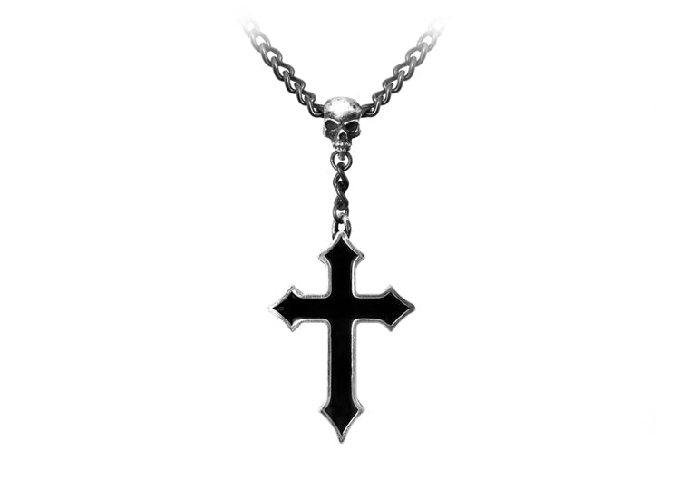 Alchemy England Osbourne's Cross Necklace Gothic Black Enamel Cross Pendant - JP's Horror