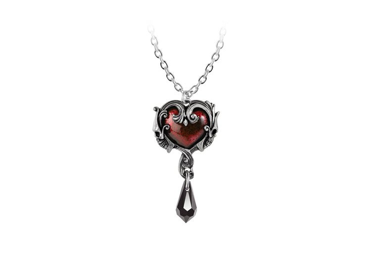 Alchemy England Petite Affaire Du Coeur Necklace Gothic Black Heart Pendant - JP's Horror