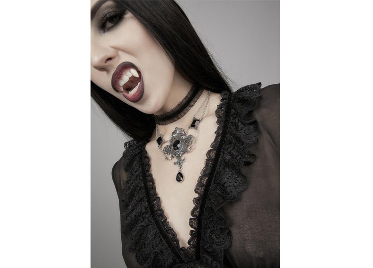 Alchemy England Queen of the Dark Night Necklace Gothic Baroque Crystal Statement Necklace - JP's Horror
