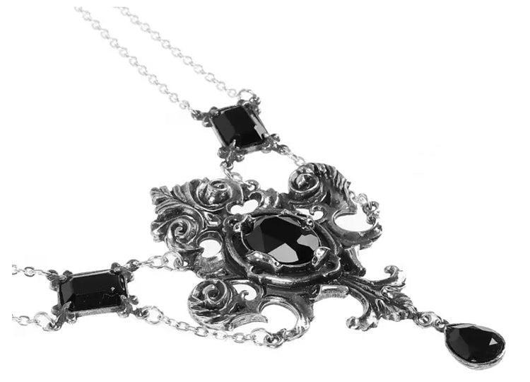 Alchemy England Queen of the Dark Night Necklace Gothic Baroque Crystal Statement Necklace - JP's Horror