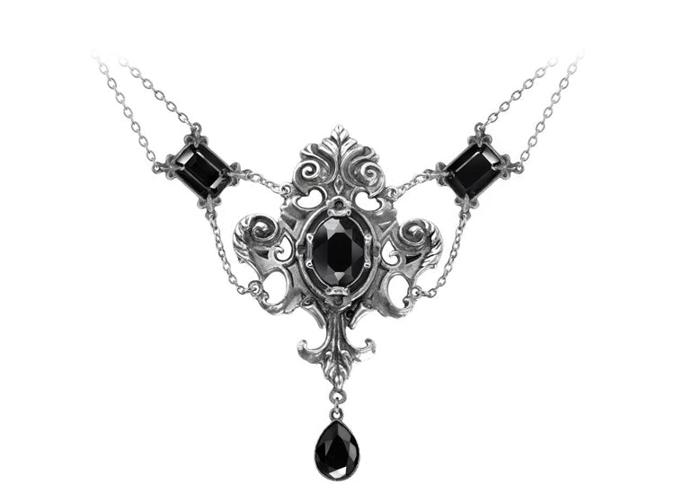 Alchemy England Queen of the Dark Night Necklace Gothic Baroque Crystal Statement Necklace - JP's Horror