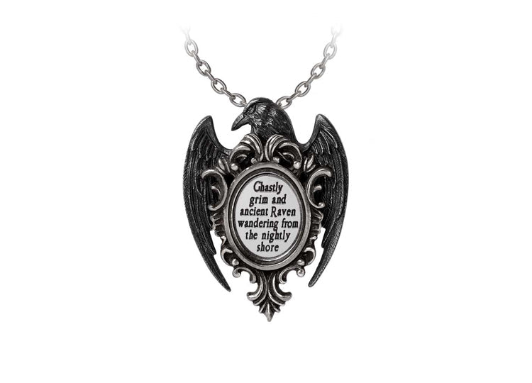Alchemy England Quoth The Raven Necklace Gothic Raven Skull Pendant - JP's Horror