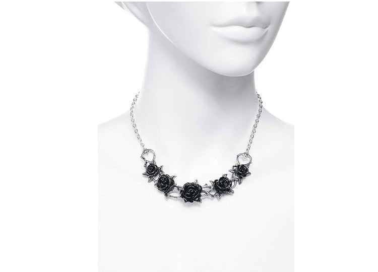 Alchemy England Rose Briar Choker Gothic Black Rose Necklace - JP's Horror