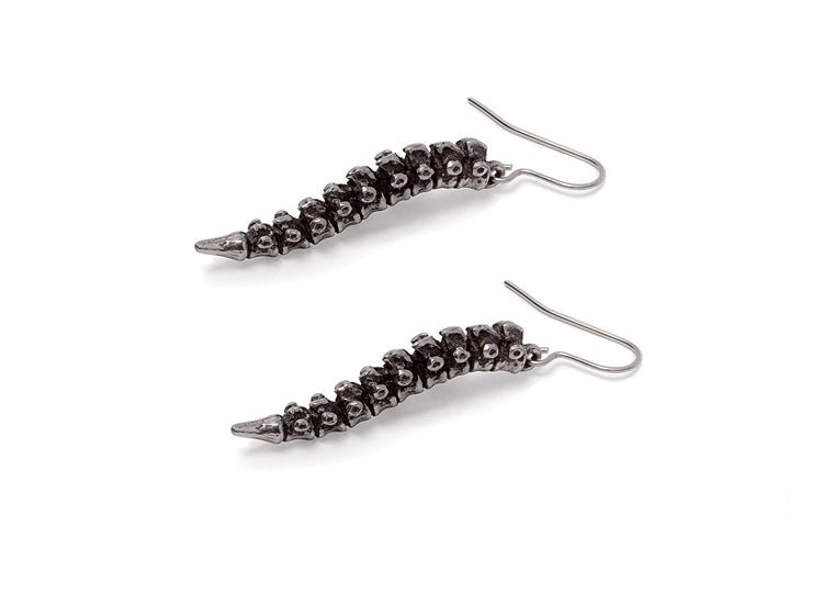 Alchemy England Spine Dropper Earrings Anatomical Vertebrae Earrings - JP's Horror