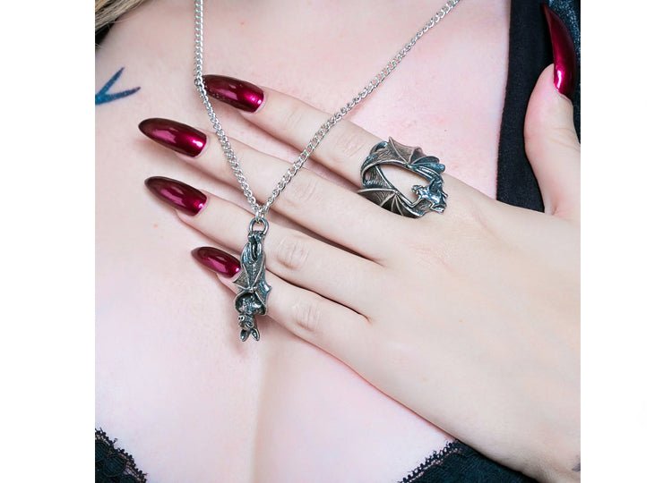 Alchemy England Stealth Ring Gothic Bat Fine English Pewter Ring - JP's Horror