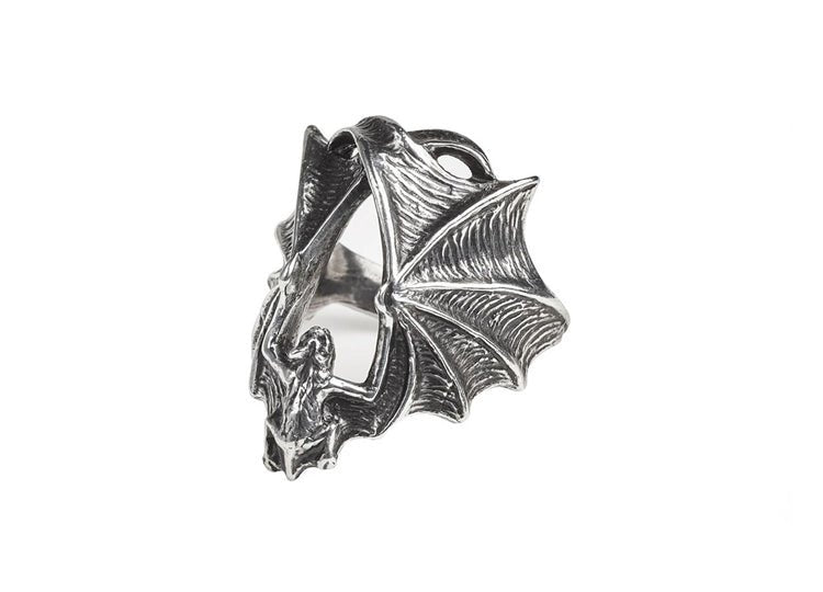 Alchemy England Stealth Ring Gothic Bat Fine English Pewter Ring - JP's Horror