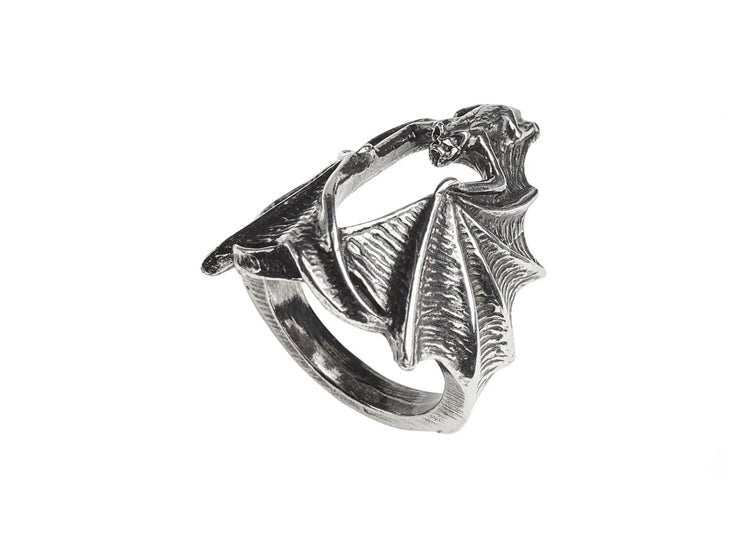 Alchemy England Stealth Ring Gothic Bat Fine English Pewter Ring - JP's Horror