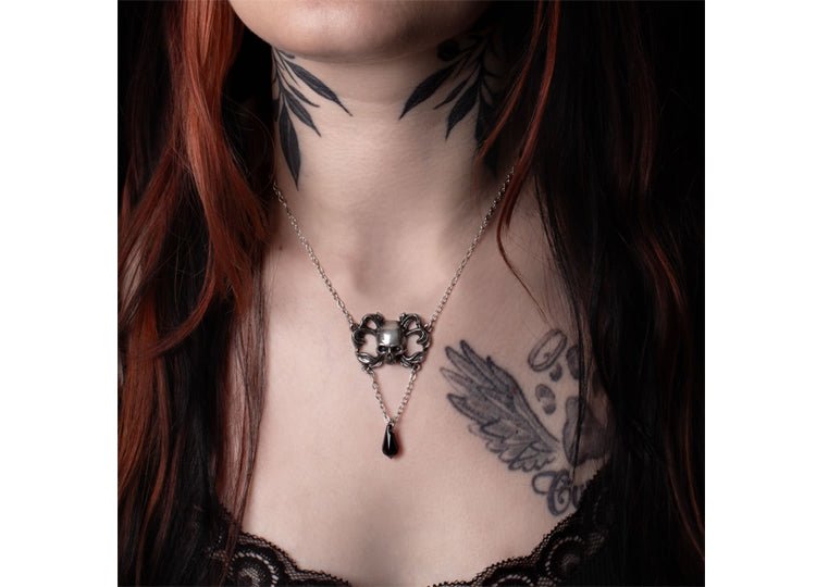 Alchemy England Sweet Death Necklace Gothic Skull and Rose Pendant - JP's Horror